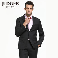 庄吉(Judger)商务男士修身毛料西服套装上衣四季款精纺抗皱羊毛职业正装 黑色 165/92B套西上衣