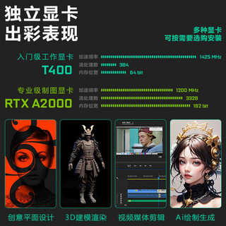  Lenovo/联想 深度学习 图形工作站主机 16G内存 512G硬盘 T400 4G显卡