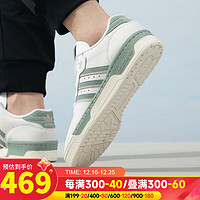 阿迪达斯 （adidas）三叶草男鞋 冬季运动鞋时尚潮流滑板鞋低帮舒适透气休闲鞋 米白-绿/潮流板鞋/休闲百搭 44.5码(内长275mm)