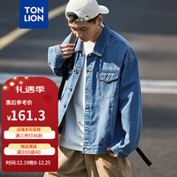 唐狮 TONLION牛仔外套男2024春季牛仔衣黑色户外休闲高级春秋男夹克潮 中牛仔蓝 M