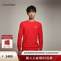 卡尔文·克莱恩 Calvin Klein Jeans24春季男女新年红毛衣J325297 XAT-胭脂红 M