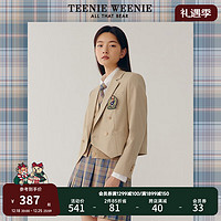 TEENIE WEENIE 小熊西装外套短款JK制服学院风韩版女装秋TTJK22D203I 深卡其色 160/S