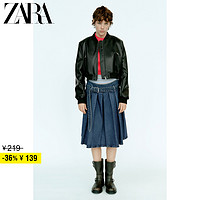 ZARA 折扣季 TRF 女装 仿皮飞行员夹克皮衣外套 3427731 800