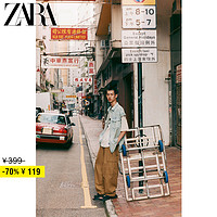 ZARA 折扣季 男装 度假夏威夷抽象印花无袖牛仔衬衫 7627306 426