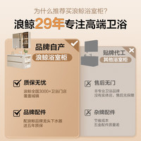 浪鲸 SSWW浴室柜奶油风陶瓷一体盆洗漱台洗脸洗手台盆柜组合小户型侧格储物 70cm智能镜柜
