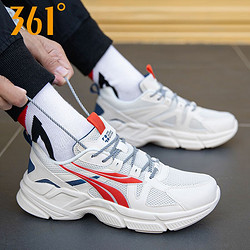 361男鞋运动鞋秋冬季跑步鞋舒适软底休闲鞋子1西米色火焰红40码