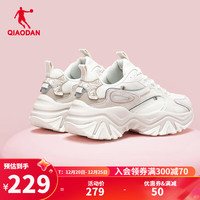 乔丹QIAODAN硬糖运动鞋女2024春季休闲鞋复古老爹鞋轻便跑步鞋 象牙色/原浆色 40