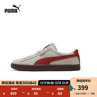 PUMA 彪马 男女同款复古休闲鞋 SUEDE VTG 374921 纯白色-酒红色-树胶色-16 44.5