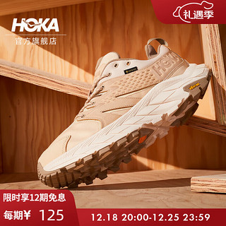 HOKA ONE ONE 男女鞋秋冬ANACAPA LOW GTX低帮户外徒步鞋耐磨减震支撑防水版 流沙色/蛋酒色 46.5