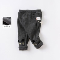 戴维贝拉童装女童加绒裤子冬装儿童打底裤宝宝保暖裤