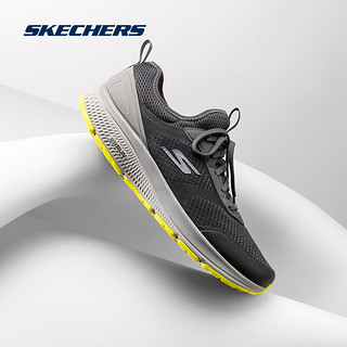 斯凯奇（Skechers）男士运动跑步鞋春季透气运动休闲鞋时尚轻便慢跑鞋 CCLM炭灰色/柠檬色 44.5