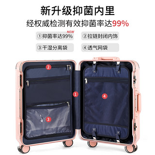 zefer高颜值行李箱女生密码粉色登机小拉杆箱子耐用旅行皮箱