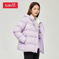 Baleno 班尼路 秋季新品女装韩版时尚防风保暖防水加厚舒适超轻连帽棉外套