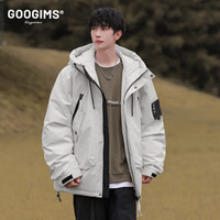 Googims 羽绒服男女同款连帽冬季厚款85白鸭绒工装宽松户外上衣 太空灰 M