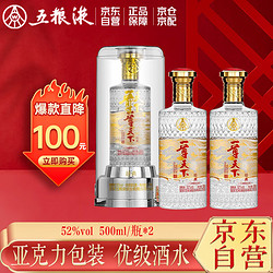 WULIANGYE 五粮液 股份一尊天下经典52度浓香型白酒500ml*2瓶+礼袋 商务婚宴酒