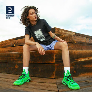 DECATHLON 迪卡侬 篮球服速干t恤男篮球运动短袖透气宽松上衣夏IVJ2 黑色_mini篮筐 M