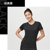 DECATHLON 迪卡侬 运动速干衣女夏季跑步T恤瑜伽短袖半袖上衣WSLS2 经典黑-升级款 XL