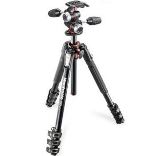 Manfrotto 曼富图 MK190XPRO4-3W 190系列铝合金四节三脚架三维云台套装配XPRO三维云台 90°中轴橫置系统