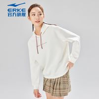 鸿星尔克春秋季女士连帽运动休闲卫衣百搭套头带帽上衣女装潮