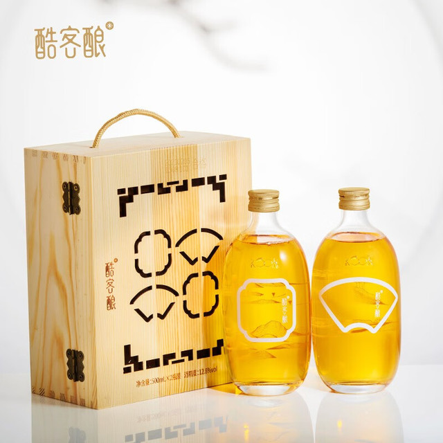 KOOK 酷客 绍兴黄酒 东北大米为原料酿造 清爽型半干型黄酒2瓶礼盒
