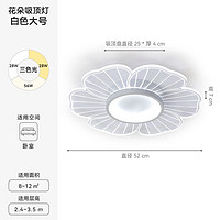 鹿家良品（LUUGAA）花朵吸顶灯现代简约LED次卧室书房餐厅儿童房间中山灯具 白52cm三色光56w