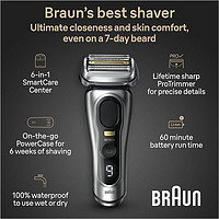 BRAUN 博朗 海外便往复式电动剃须刀男士送男生水洗刮胡刀德国9系Pro+9565cc/9667/9617s 9565CC