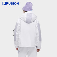 FILA FUSION斐乐潮牌羽绒服两件套女2023冬时尚撞色连帽外套