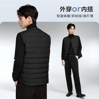 HLA/海澜之家轻商务羽绒服马甲男新内胆轻薄保暖黑色外套男