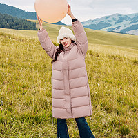 雪中飞 冬女式可脱卸帽长款羽绒服柔感防风保暖时尚气质
