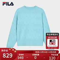 FILA Emerald斐乐女子织衫2024春时尚休闲满印优雅舒适毛衣 满印一-ZA 155/76A/XS