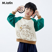 88VIP：M.Latin 马拉丁 童装男女童短款卫衣2022春装新款儿童主题线条印花拼色卫衣