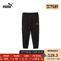 PUMA 彪马 官方 男子运动休闲印花七分裤长裤 CLASSICS 535225 黑色-01 M(175/74A)