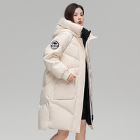 雪中飞 SNOWFLYING 防风连帽中长款羽绒服
