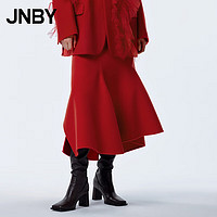 江南布衣【红透新年】23冬季半身裙荷叶边设计感简约5NBD10540 622/正红 M