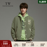 Teenie Weenie Men小熊男装棒球服外套2024春季休闲美式学院风夹克 军绿色 180/XL