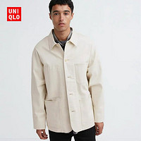 UNIQLO 优衣库 男装情侣 休闲牛仔茄克(水洗产品夹克宽松外套新品)462430