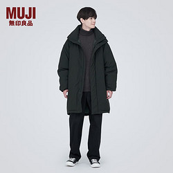 MUJI 無印良品 无印良品（MUJI）男式 不易沾水 立领羽绒大衣男士羽绒服外套秋冬 保暖 AD0ULA3A 黑色 XL（180/104A）