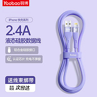 Yoobao 羽博 苹果快充线数据线 繁星铝合金头液态软胶线 USB-Lightning梦幻紫-1.2米