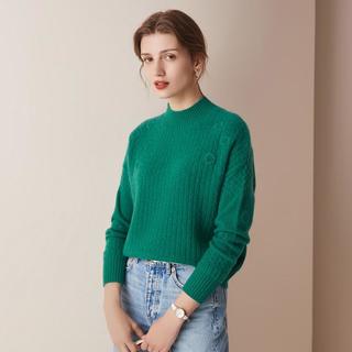 Zhaojun 兆君 加厚保暖！100%山羊绒春秋半高领纯色长袖针织衫女式羊绒衫