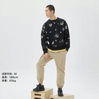 Gap男装秋季LOGO花朵宽松卫衣607257美式复古运动上衣