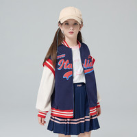 Kappa Kids卡帕亲子夹克百搭时尚潮流运动女童棒球服 藏青 120