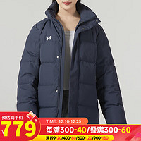 安德玛（UNDERARMOUR） 男女外套 冬运动户外休闲保暖透气连帽羽绒服 拍小一码/23600802-013 S