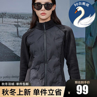 翊尚美 90白鹅绒羽绒服女2023新款学生小个子韩版保暖立领外套女短款 M