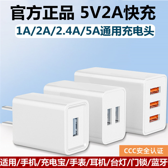 lanting 蓝廷 充电器头5V2A单头双口多孔usb插头5A超级快充套装适用于安卓苹果vivo华为oppo小米iPad平板手机通用1A充电头