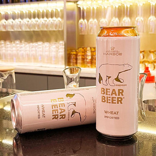 HARBOE 哈尔博 豪铂熊（BearBeer）小麦啤酒500ml*24听 整箱装 德国原装进口