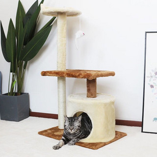 贝尼宠 猫爬架 大型稳定性好耐抓宠物猫架子剑麻猫玩具猫树 猫爬架三层拼色90cm高12斤