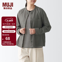 MUJI 無印良品 无印良品（MUJI）女式法兰绒 立领衬衫 格子 内搭 衬衣  BCB19C1A 棕色 M