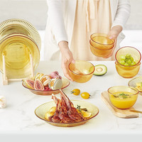 VISIONS 16头康宁琥珀色耐热玻璃餐具套装