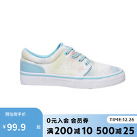 DECATHLON 迪卡侬 板鞋女帆布低帮滑板鞋水蓝扎染（扎染工艺每双都是）38-4272055