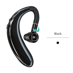 众度 蓝牙耳机软硅胶挂耳式单耳TWS无线入耳商务运动耳机S109 基础款黑色-盒装
